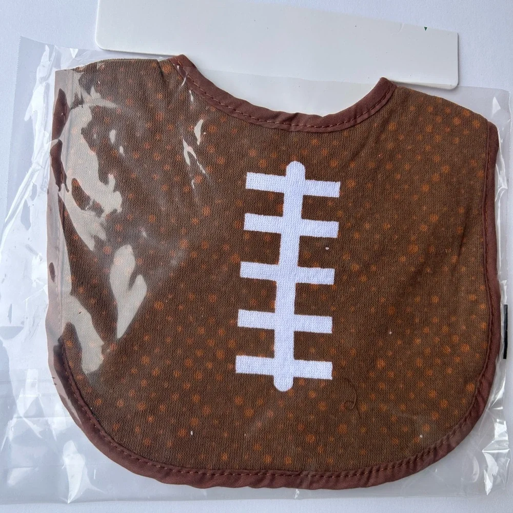 4-football inspired baby bibs, 60% cotton & 40% polyester,